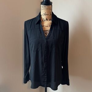 Express Black Women's Button Down Shirt